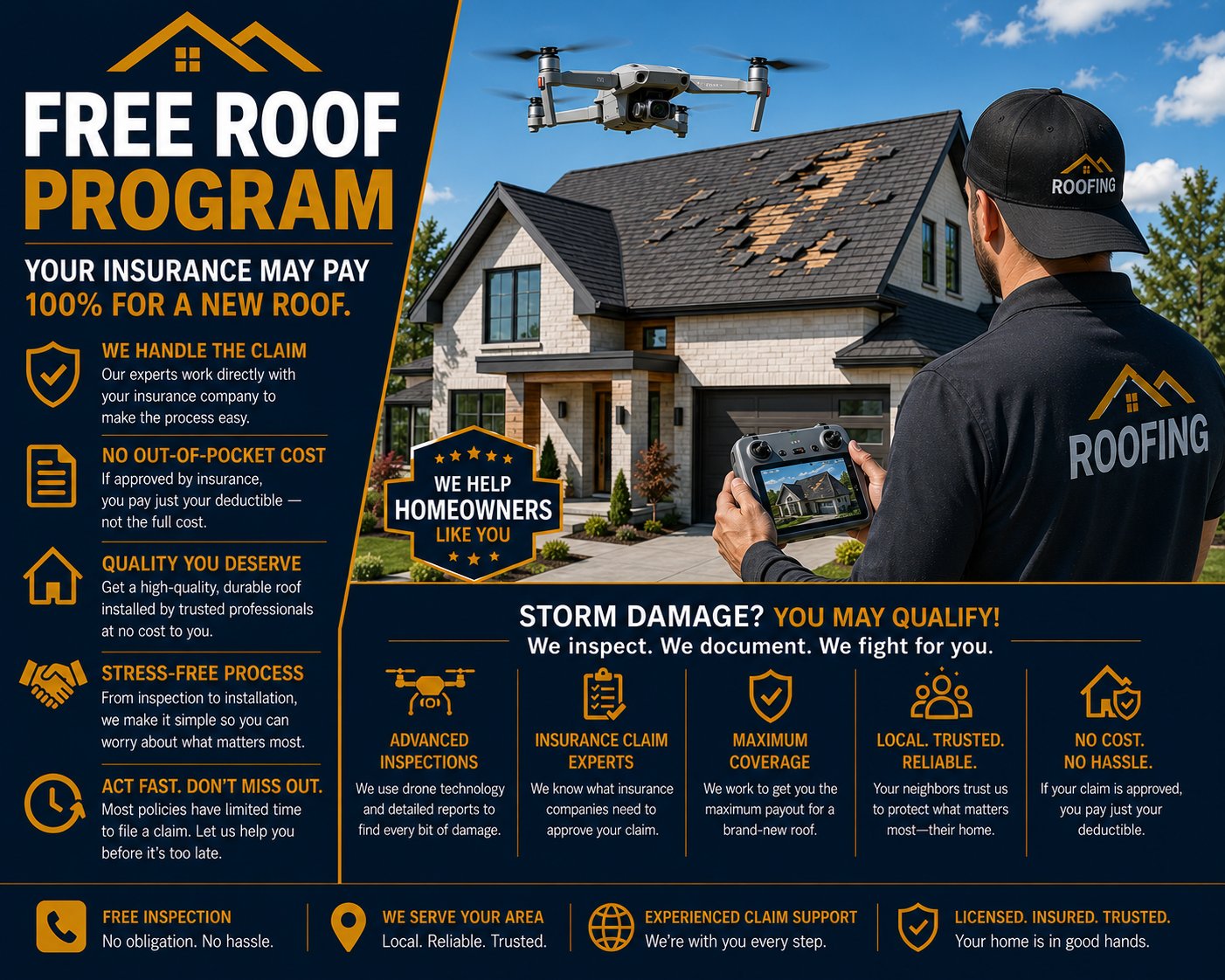 FREE ROOF Program West Los Angeles insurance claim assistance